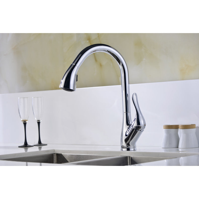 KF-AZ031 - Accent Series Single-Handle Pull-Down Sprayer Kitchen Faucet in Polished Chrome