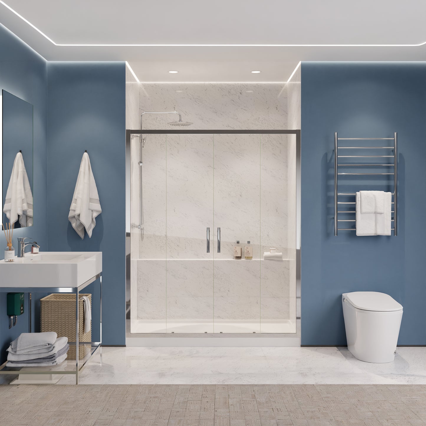Enchant 70-in. x 60.4-in. Framed Sliding Shower Door