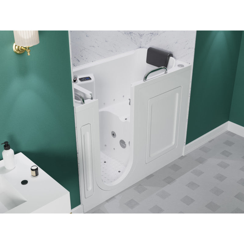 2753WILWD - 27 in. x 53 in. Left Drain Walk-In Whirlpool and Air Tub with Total Spa Suite in White