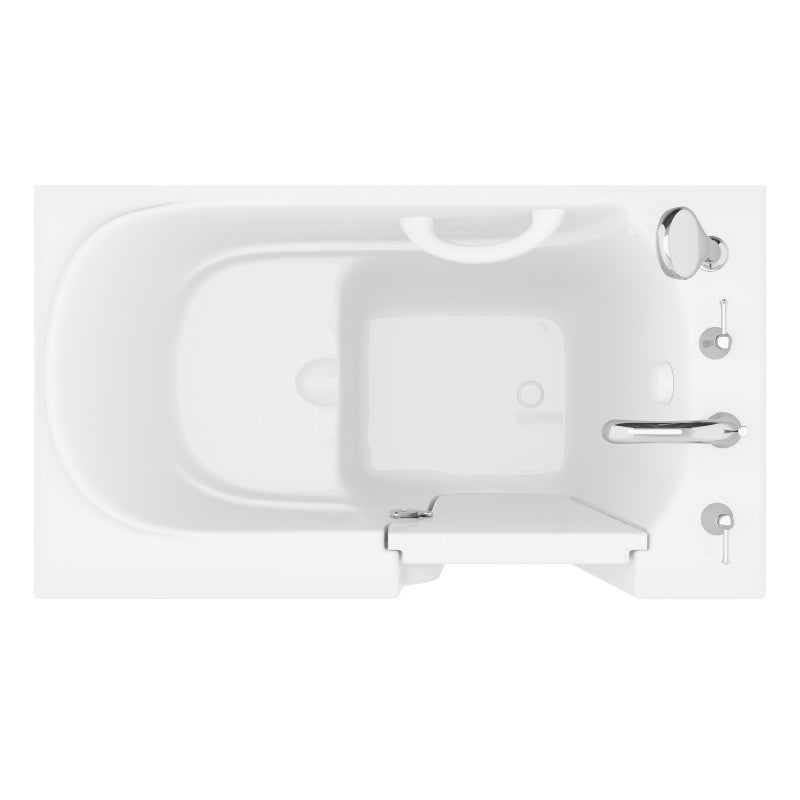 AZB2646RWS - Value Series 26 in. x 46 in. Right Drain Quick Fill Walk-in Saoking Tub in White