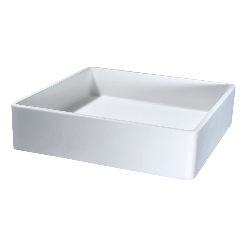 Matimbi 1-Piece Solid Surface Vessel Sink with Pop Up Drain in Matte White