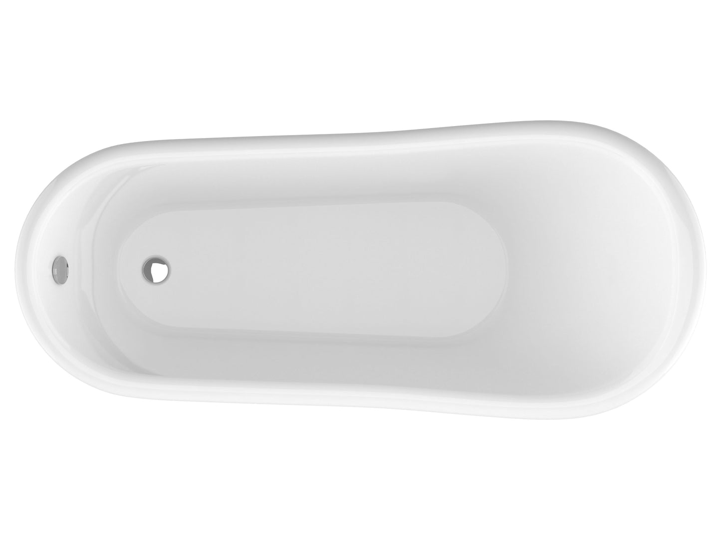 Clawfoot Series 67 in. x 30 in. Soaking Freestanding Bathtub with Center Drain in White with Polished Chrome Feet