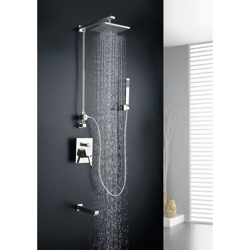 SH-AZ013BN - Byne 1-Handle 1-Spray Tub and Shower Faucet with Sprayer Wand in Brushed Nickel