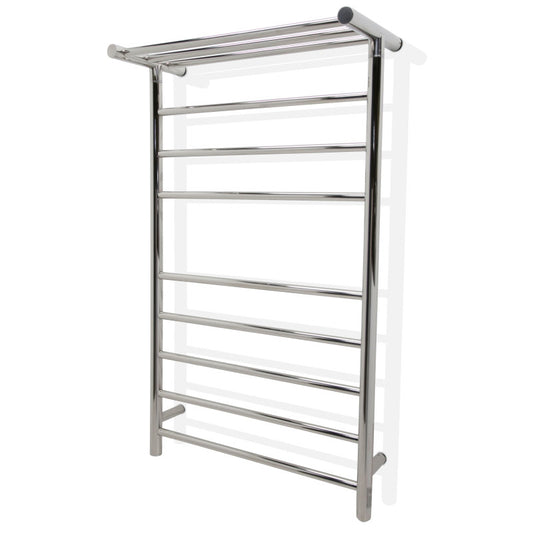 TW-AZ012CH - Eve 8-Bar Stainless Steel Wall Mounted Electric Towel Warmer Rack in Polished Chrome