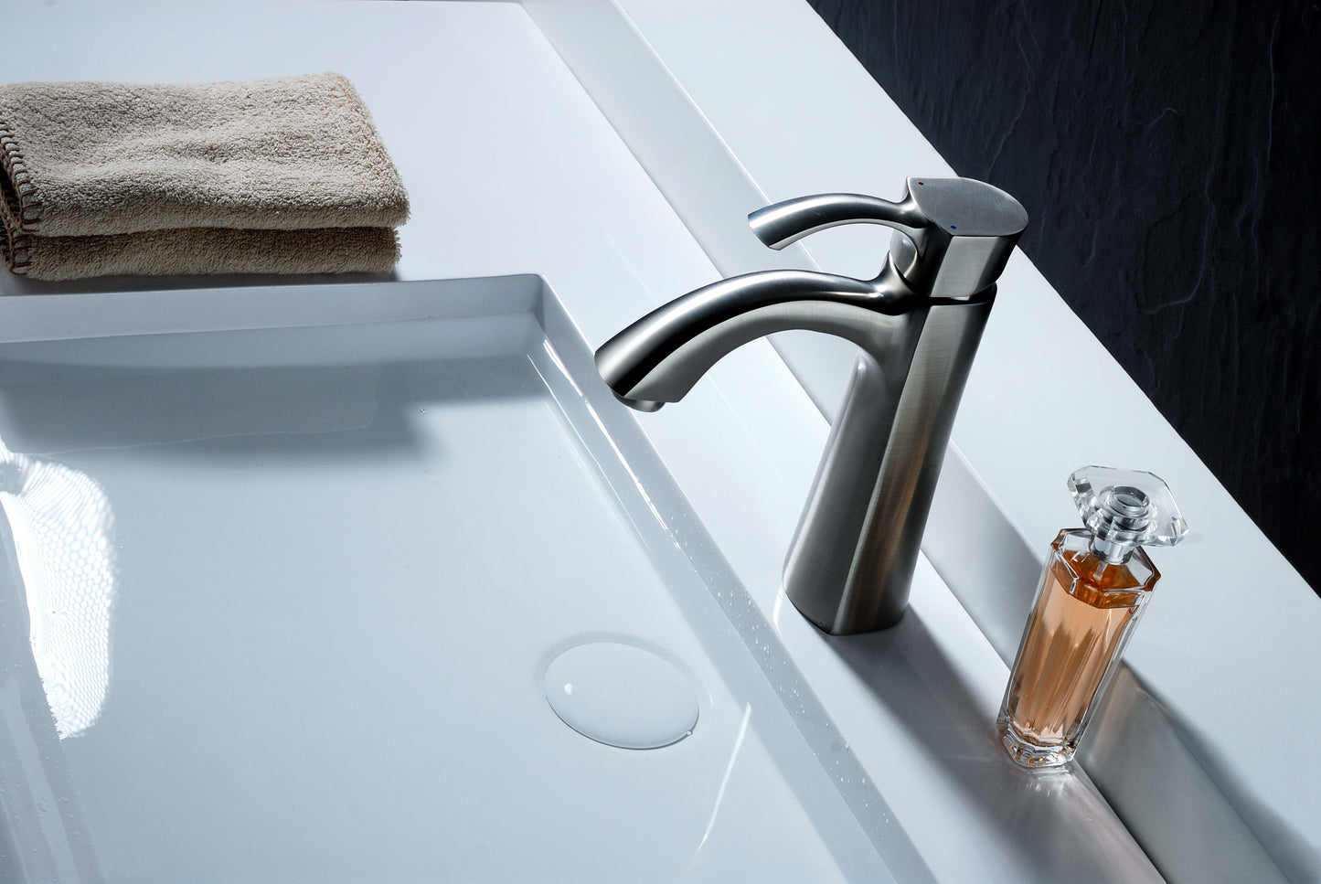 L-AZ013BN - Rhythm Series Single Hole Single-Handle Mid-Arc Bathroom Faucet in Brushed Nickel