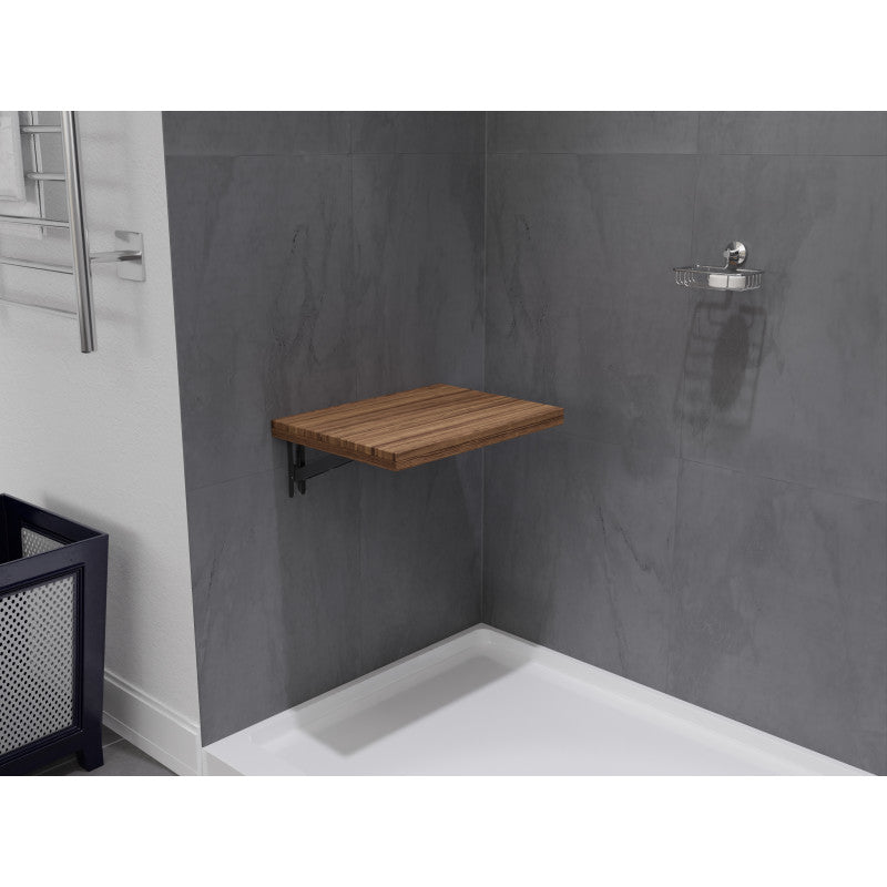 AC AZ205 Goreme 24 in. Teak Wall Mounted Shower Seat HomeMartBath