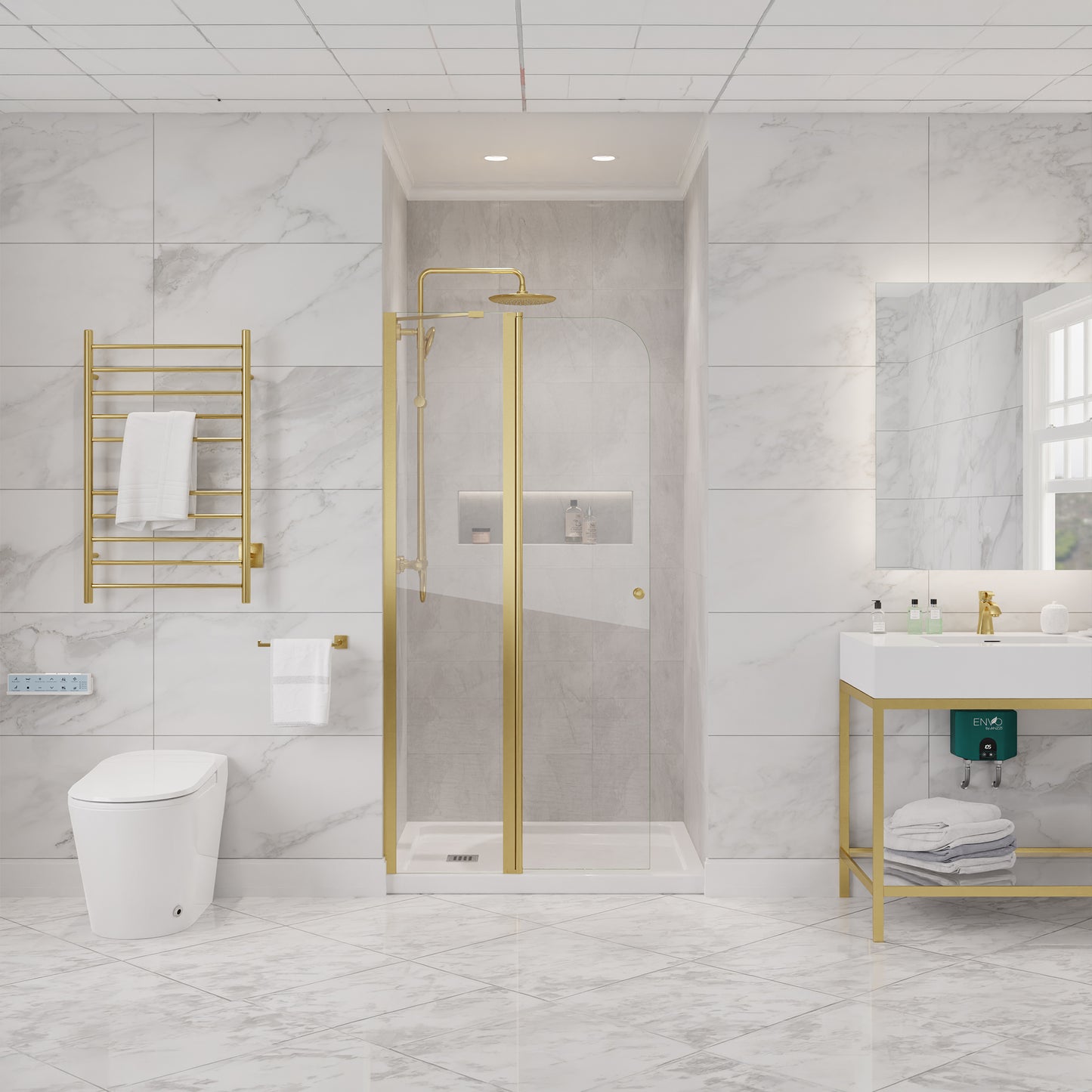 Romance 72-in. x 33.5-in. Frameless Swinging Shower Door