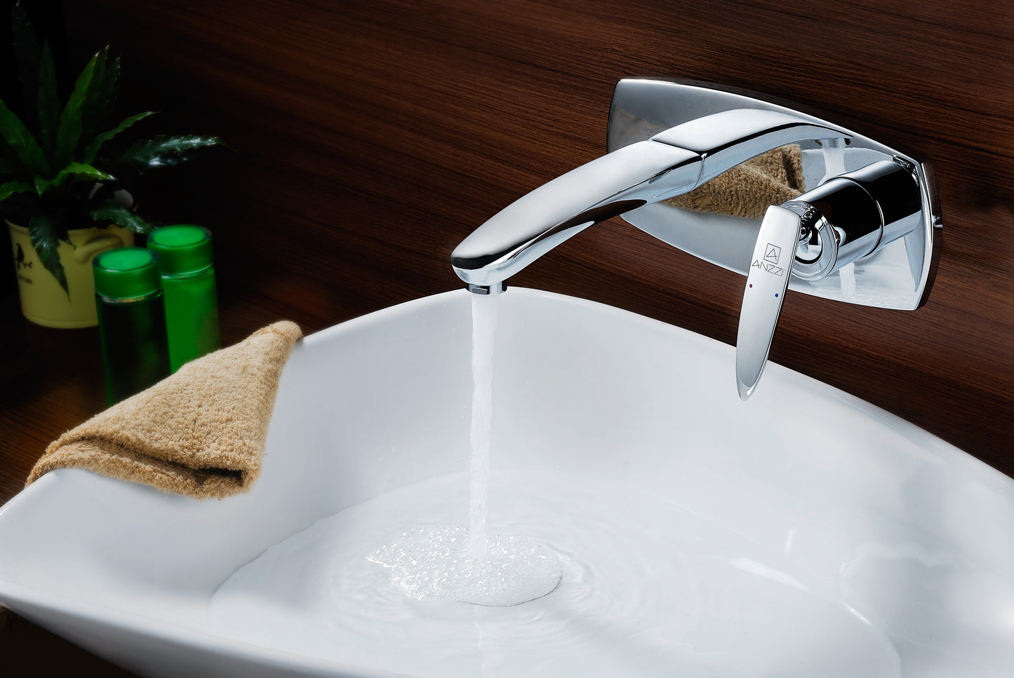 Voce Series Single-Handle Wall Mount Bathroom Faucet in Polished Chrome