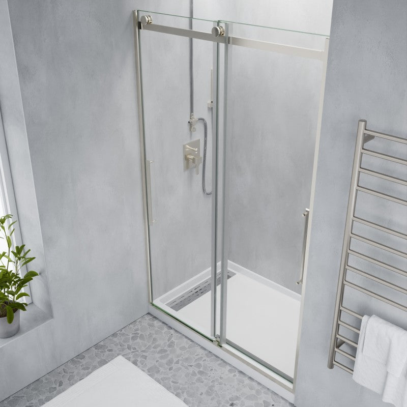 Stellar Series 48 in. x 76 in. Frameless Sliding Shower Door with Handle