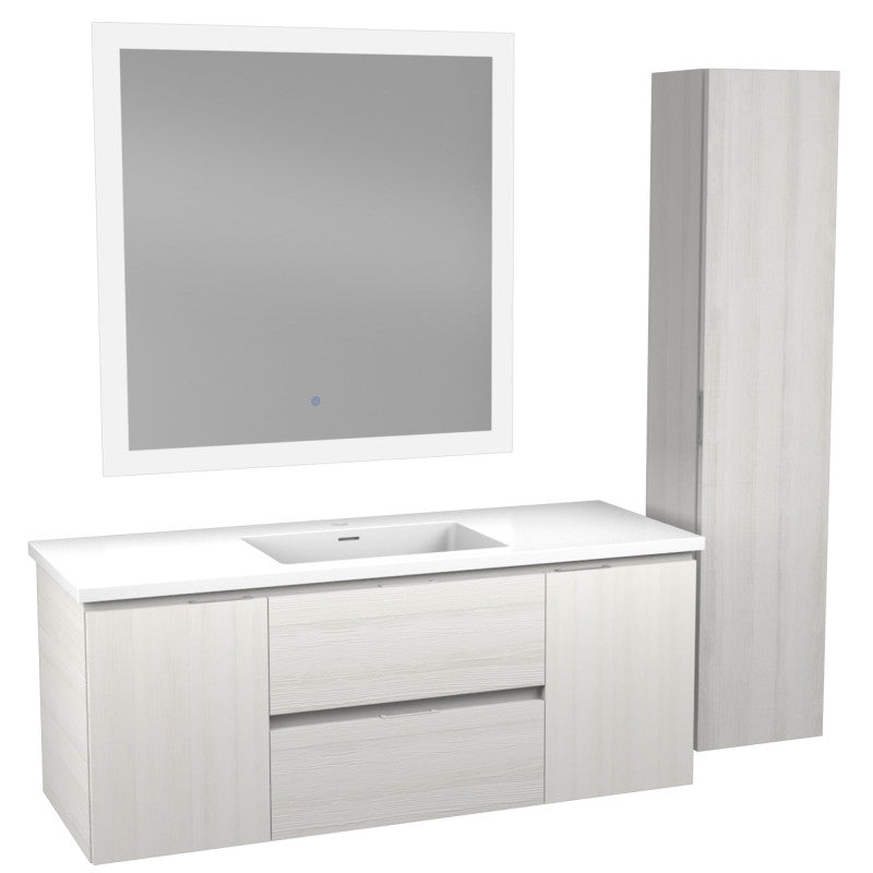VT-MR4SCCT48-WH - 48 in. W x 20 in. H x 18 in. D Bath Vanity Set in Rich White with Vanity Top in White with White Basin and Mirror
