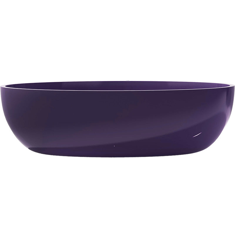 Opal 5.6 ft. Solid Surface Center Drain Freestanding Bathtub in Evening Violet