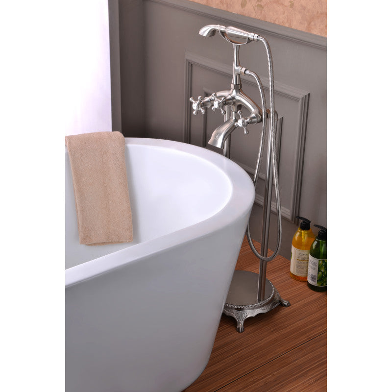FS-AZ0052BN - Tugela 3-Handle Claw Foot Tub Faucet with Hand Shower in Brushed Nickel