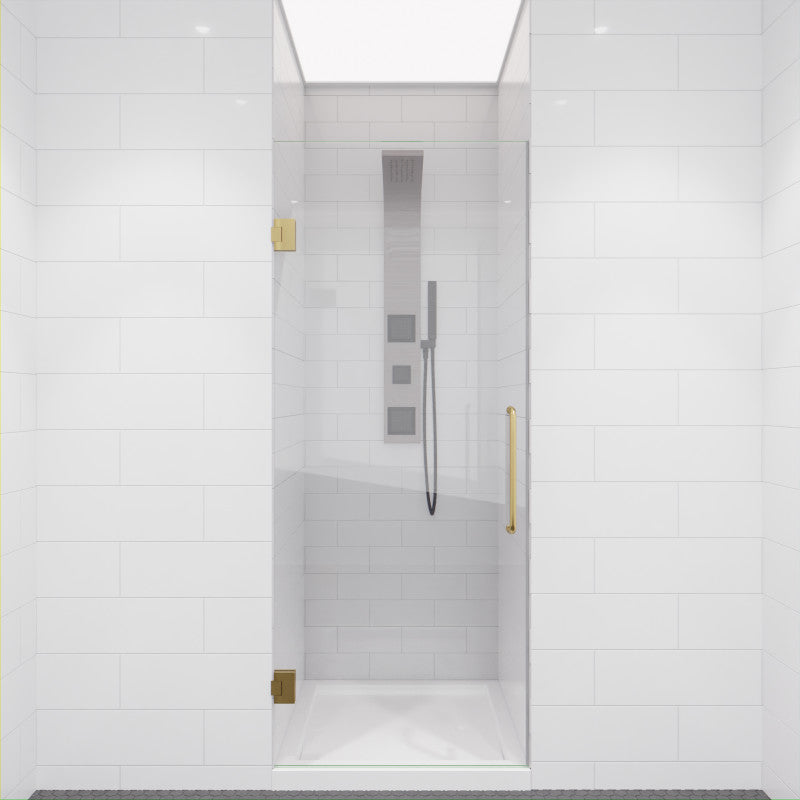 Passion Series 24 in. by 72 in. Frameless Hinged shower door with Handle