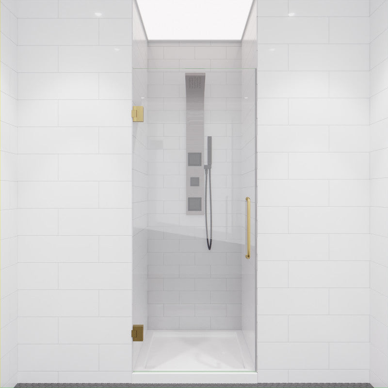 Passion Series 30 in. by 72 in. Frameless Hinged Shower Door with Handle