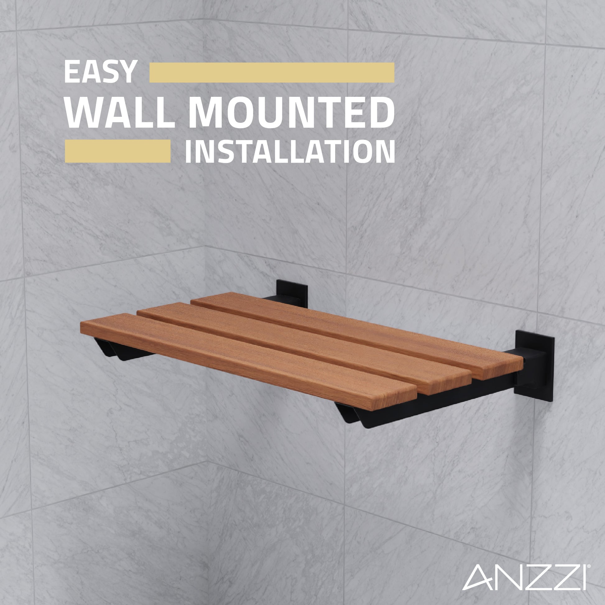 AC-AZ8207 Rochen Teak Wall Mounted Folding Shower Seat