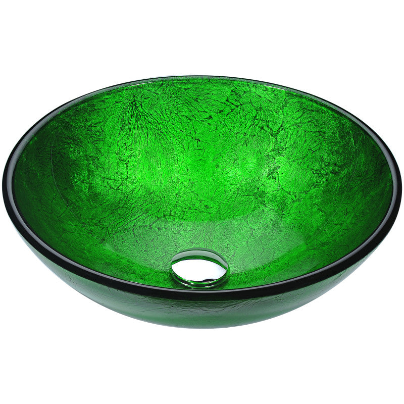 LS-AZ8228 - Gardena Series Deco-Glass Vessel Sink in Verdure Green