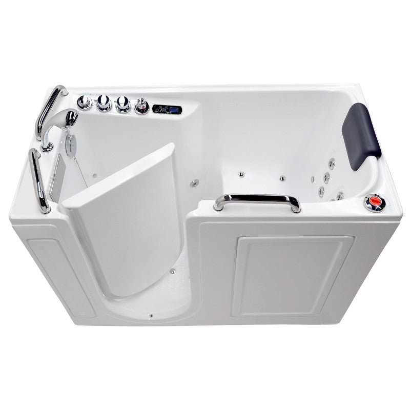 27 in. x 53 in. Left Drain Walk-In Whirlpool and Air Tub with Total Spa Suite in White