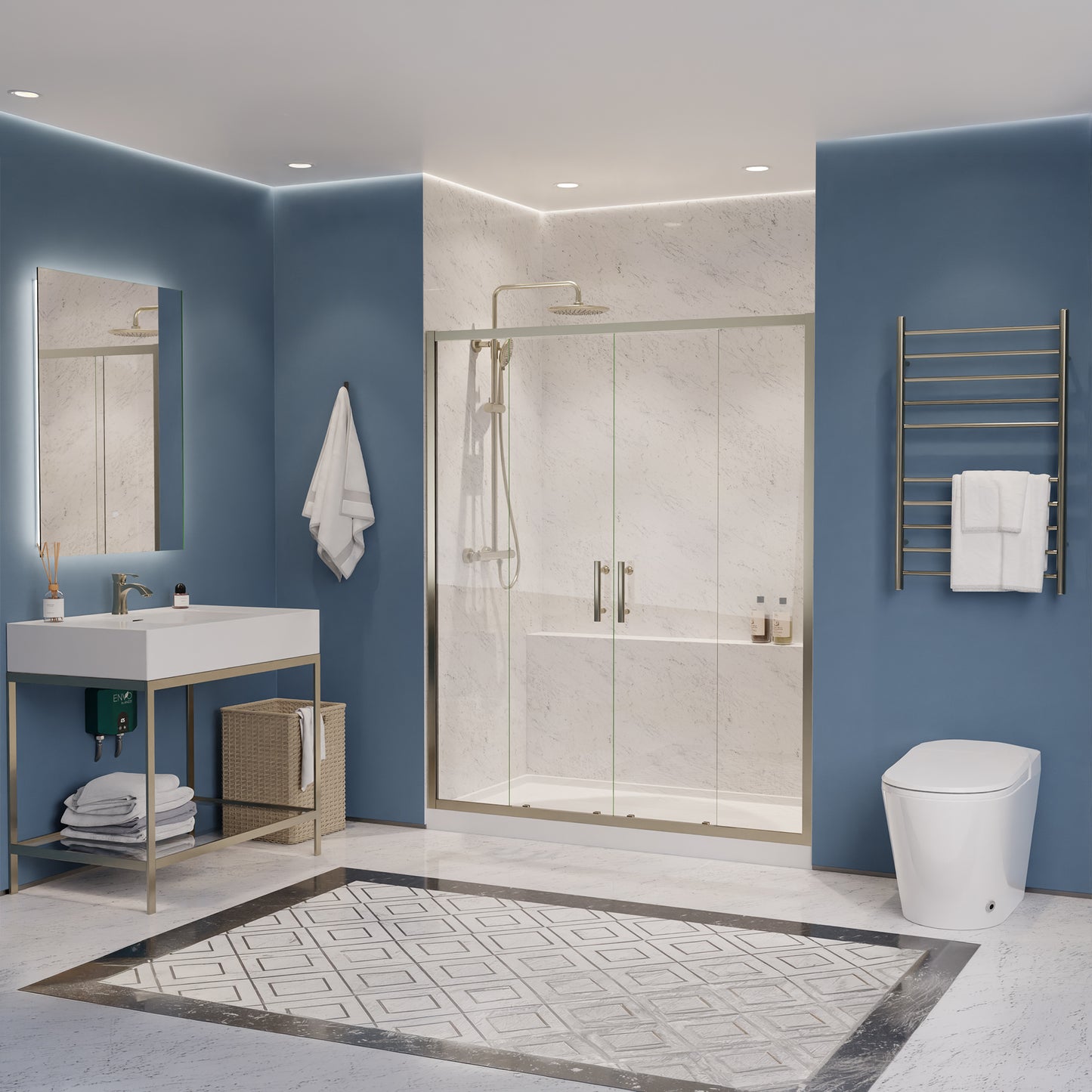 Enchant 70-in. x 60.4-in. Framed Sliding Shower Door