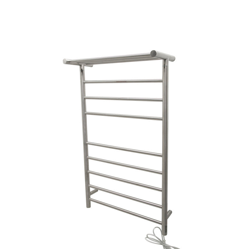 TW-AZ012BN - Eve 8-Bar Stainless Steel Wall Mounted Electric Towel Warmer Rack in Brushed Nickel