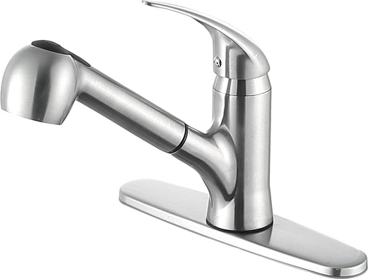 KF-AZ204BN - Del Acqua Single-Handle Pull-Out Sprayer Kitchen Faucet in Brushed Nickel