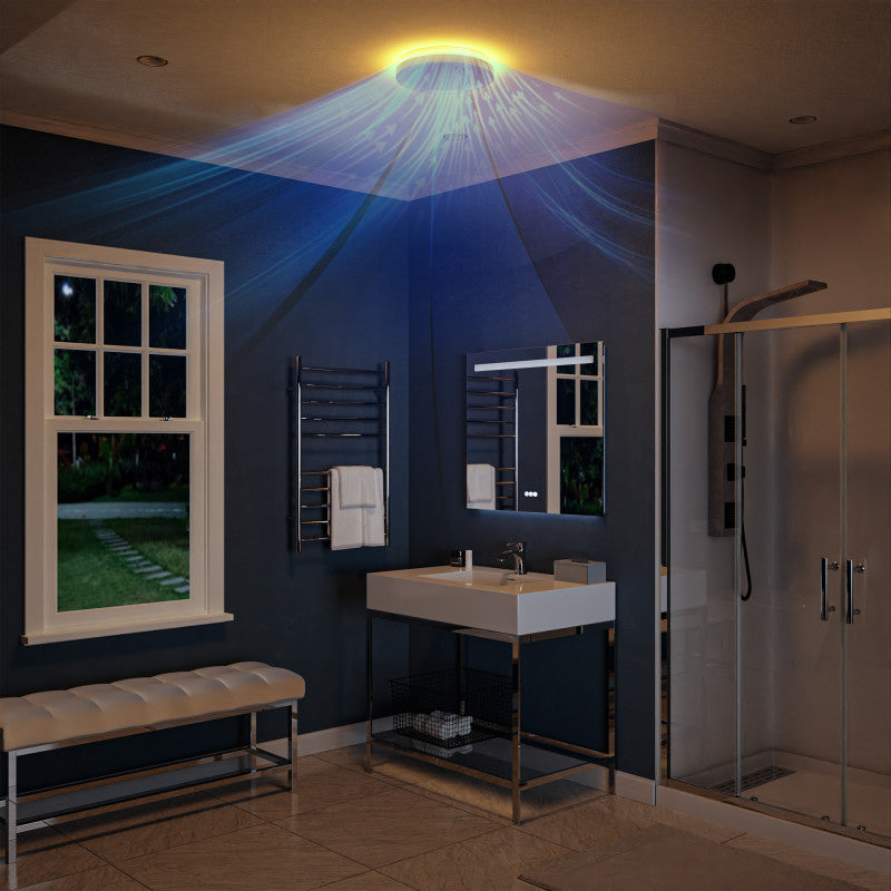 Midnight Series 100 CFM Ceiling Mount Bathroom Exhaust Fan with Brilliant LED Panel Light and Cozy Night Light