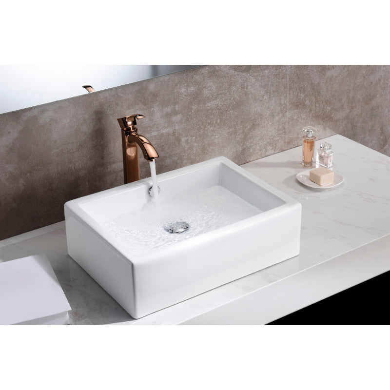 Deux Series Ceramic Vessel Sink in White