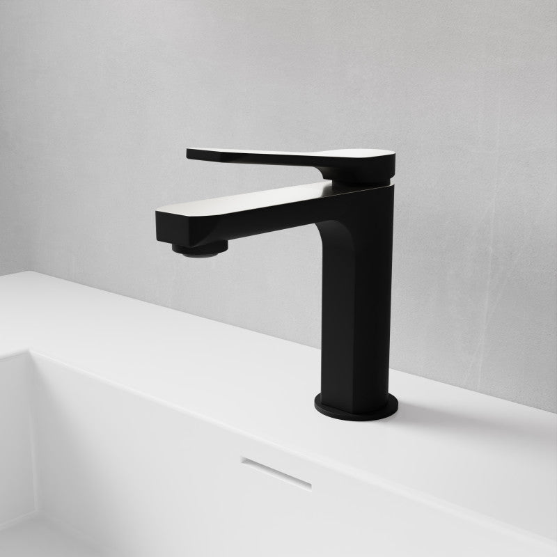 L-AZ900MB-BN - Single Handle Single Hole Bathroom Faucet With Pop-up Drain in Matte Black & Brushed Nickel