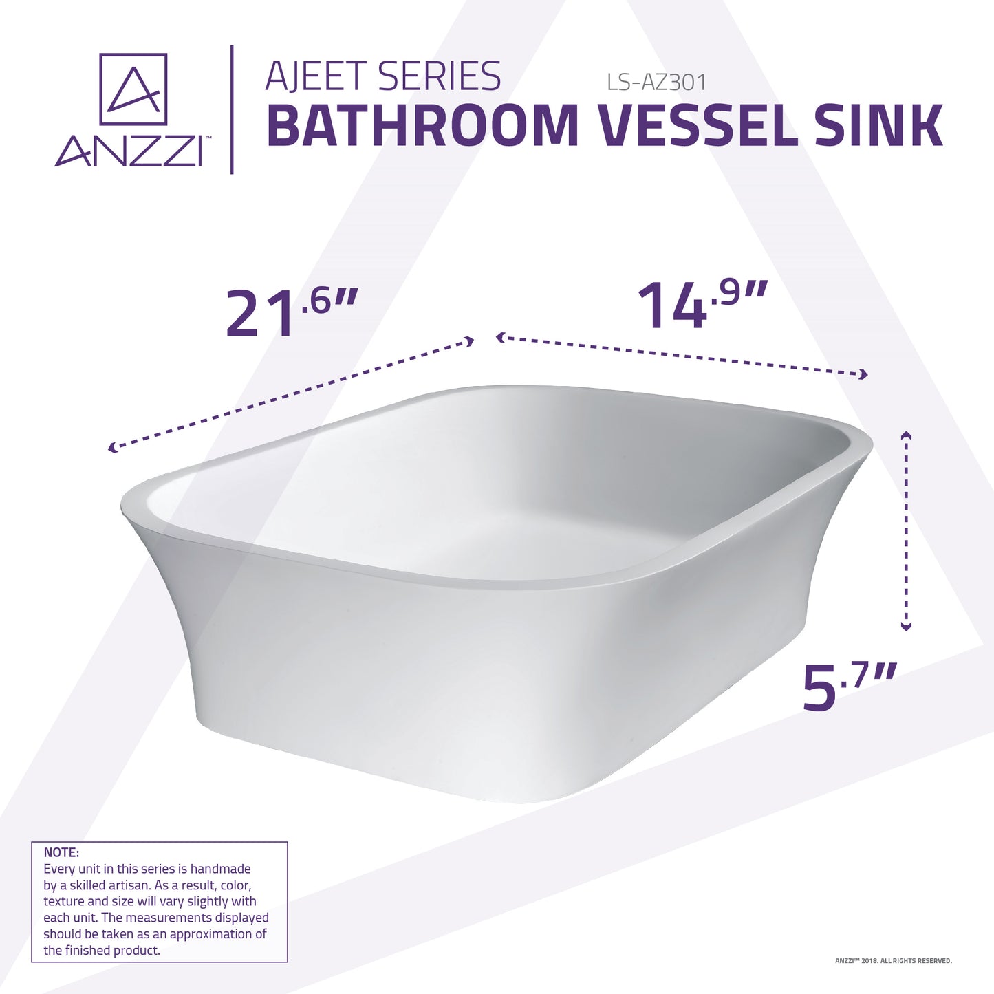 Ajeet Solid Surface Vessel Sink in White