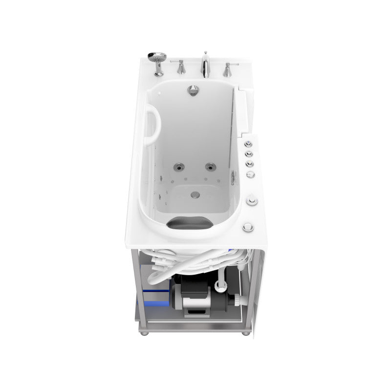 53 - 60 in. x 26 in. Right Drain Air and Whirlpool Jetted Walk-in Tub in White