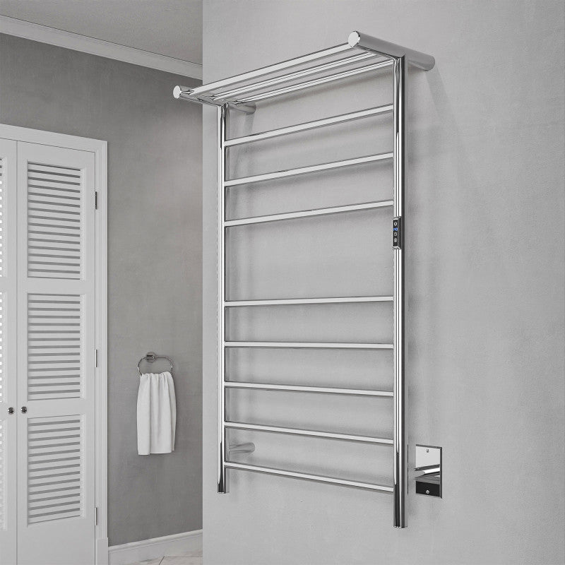 Eve 8-Bar Stainless Steel Wall Mounted Electric Towel Warmer Rack