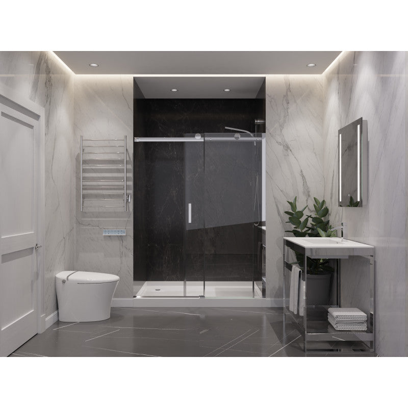 Rhodes Series 48 in. x 76 in. Frameless Sliding Shower Door with Handle