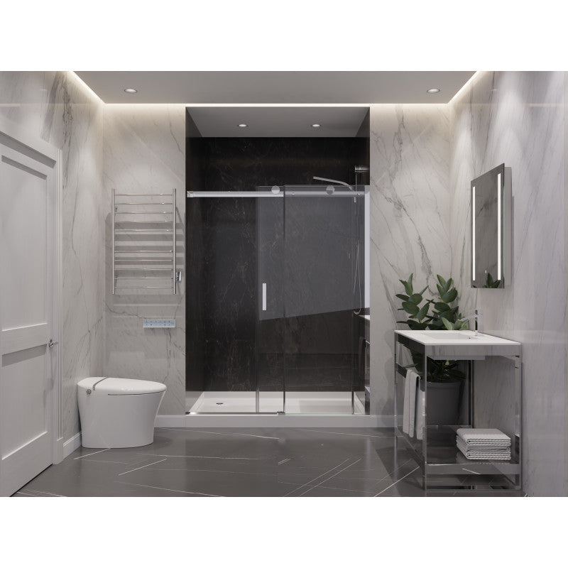 Rhodes Series 60 in. x 76 in. Frameless Sliding Shower Door with Handle in Chrome