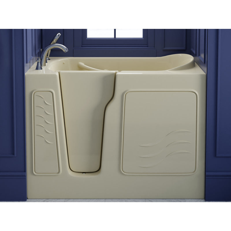 29 in. x 52 in. Left Drain Quick Fill Walk-In Soaking Tub in Biscuit