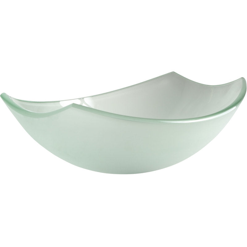 LSAZ085-097B - Pendant Series Deco-Glass Vessel Sink in Lustrous Frosted with Key Faucet in Brushed Nickel
