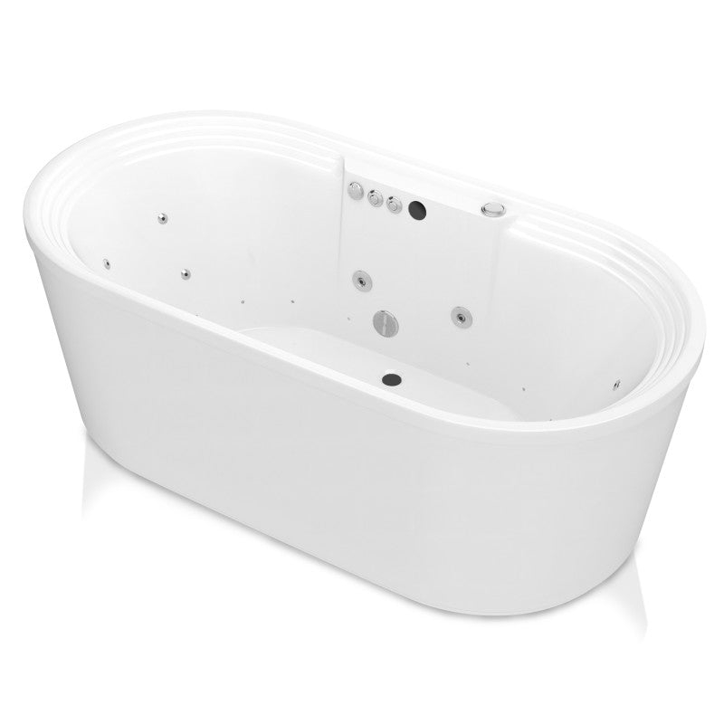 Sofia 5.6 ft. Center Drain Whirlpool and Air Bath Tub in White