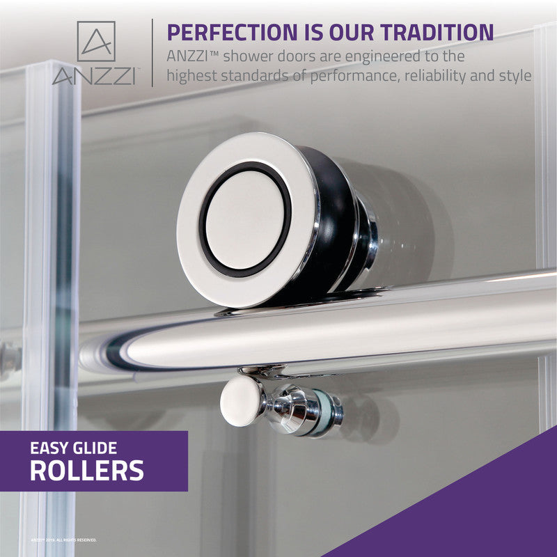 Don Series 60 in. x 62 in. Frameless Sliding Tub Door in Polished Chrome