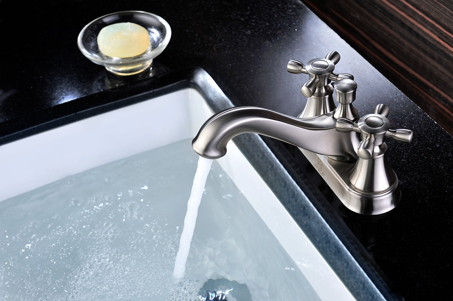 L-AZ006BN - Major Series 4 in. Centerset 2-Handle Mid-Arc Bathroom Faucet in Brushed Nickel