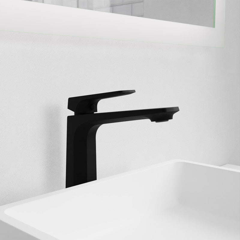 L-AZ904MB - Single Handle Single Hole Bathroom Vessel Sink Faucet With Pop-up Drain in Matte Black
