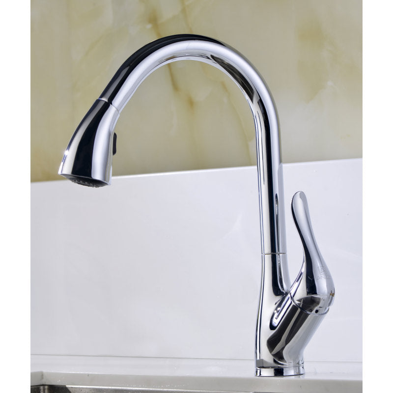 KAZ3018-031 - VANGUARD Undermount 30 in. Single Bowl Kitchen Sink with Accent Faucet in Polished Chrome