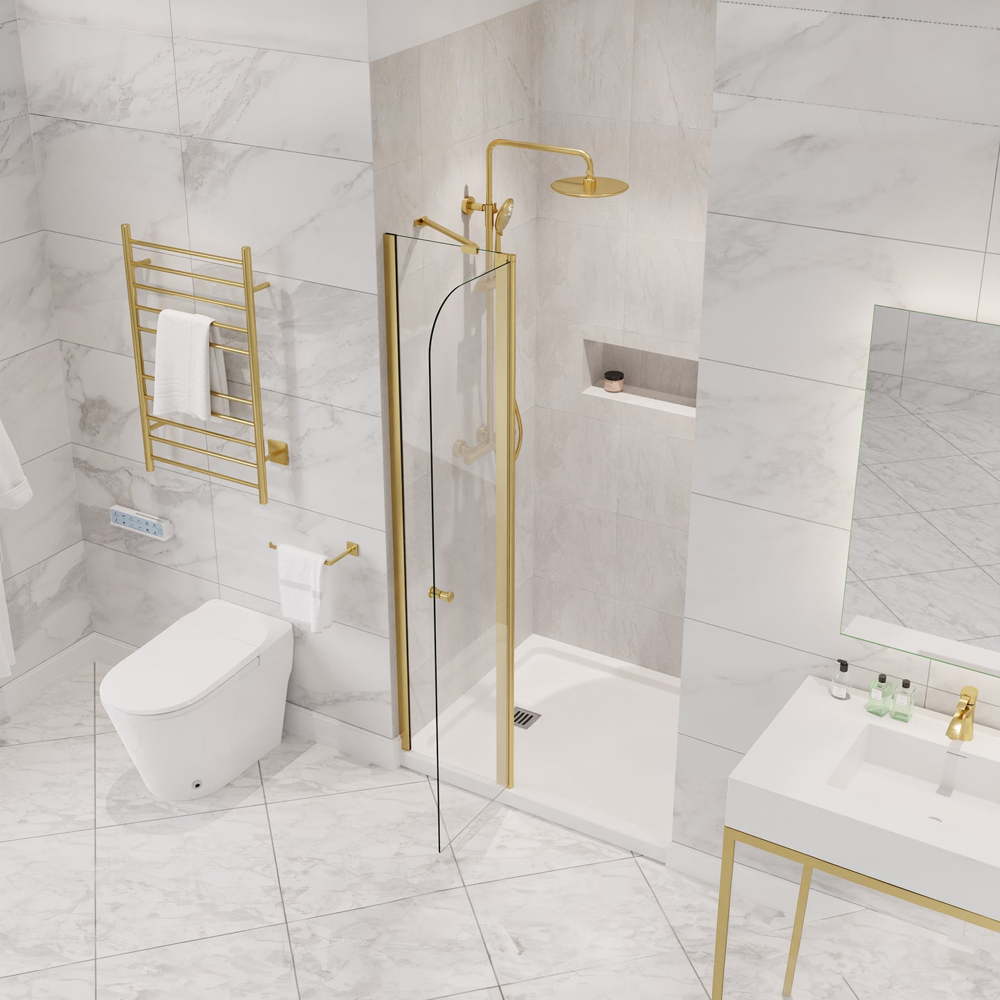 Romance 72-in. x 33.5-in. Frameless Swinging Shower Door