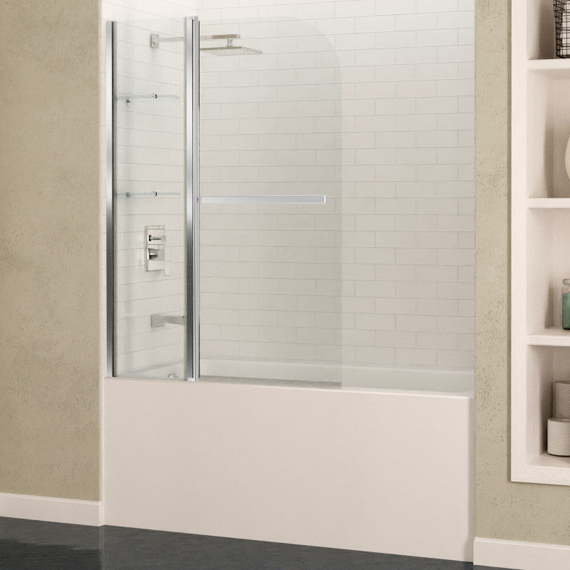 SD-AZ054-01CH - Galleon 48 in. x 58 in. Frameless Tub Door with TSUNAMI GUARD in Polished Chrome