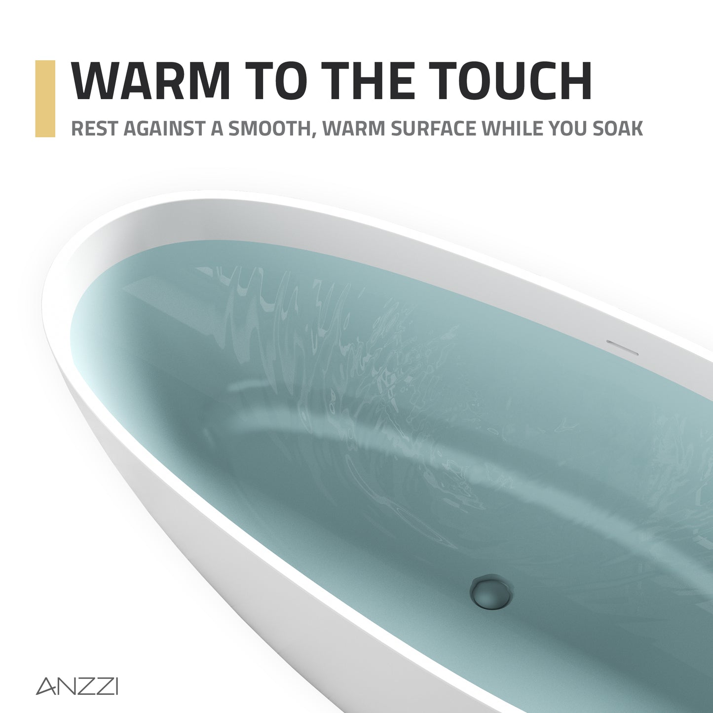 Makot 5.6 ft. Man-Made Stone Center Drain Freestanding Bathtub in Matte White