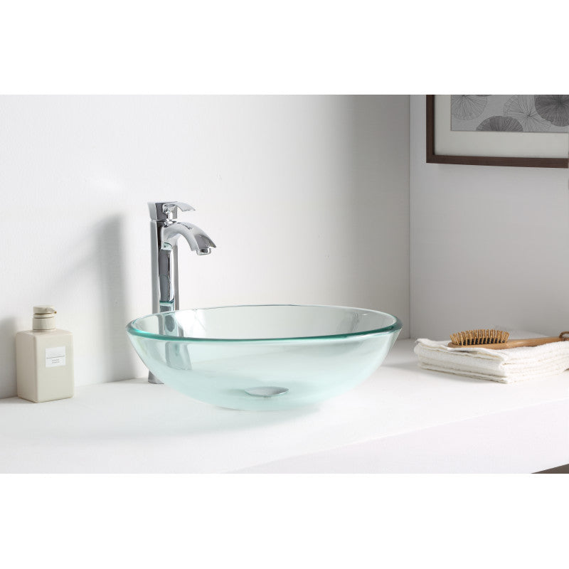ANZZI Series Vessel Sink in Lustrous Clear