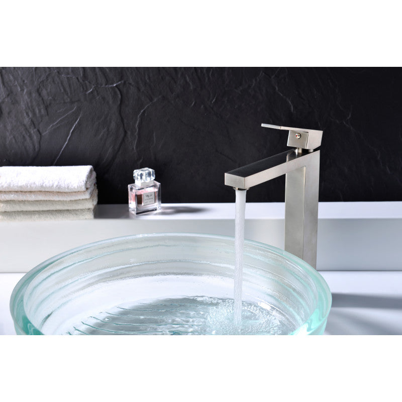 L-AZ096BN - Enti Series Single Hole Single-Handle Vessel Bathroom Faucet in Brushed Nickel