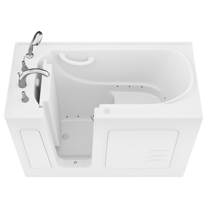 AZB2653LWA - Value Series 26 in. x 53 in. Left Drain Quick Fill Walk-In Air Tub in White