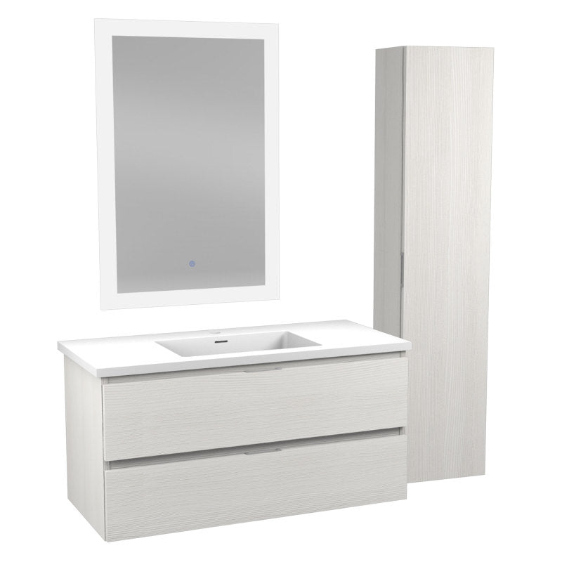 VT-MR3SCCT39-WH - 39 in. W x 20 in. H x 18 in. D Bath Vanity Set in Rich White with Vanity Top in White with White Basin and Mirror