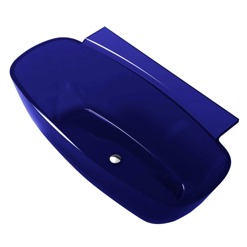 FT-AZ523-BL - Vida 5.2 ft. Solid Surface Center Drain Freestanding Bathtub in Regal Blue