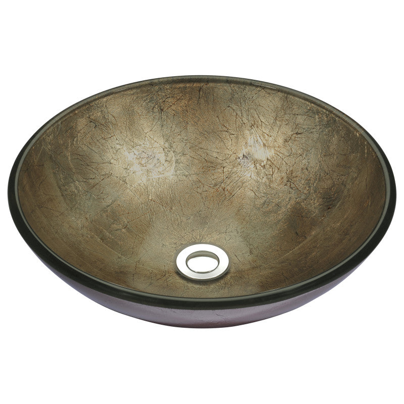 LS-AZ8182 - Tara Series Deco-Glass Vessel Sink in Platinum Storm