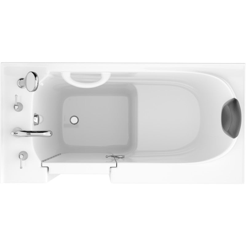 53 - 60 in. x 26 in. Left Drain Soaking Walk-in Tub in White