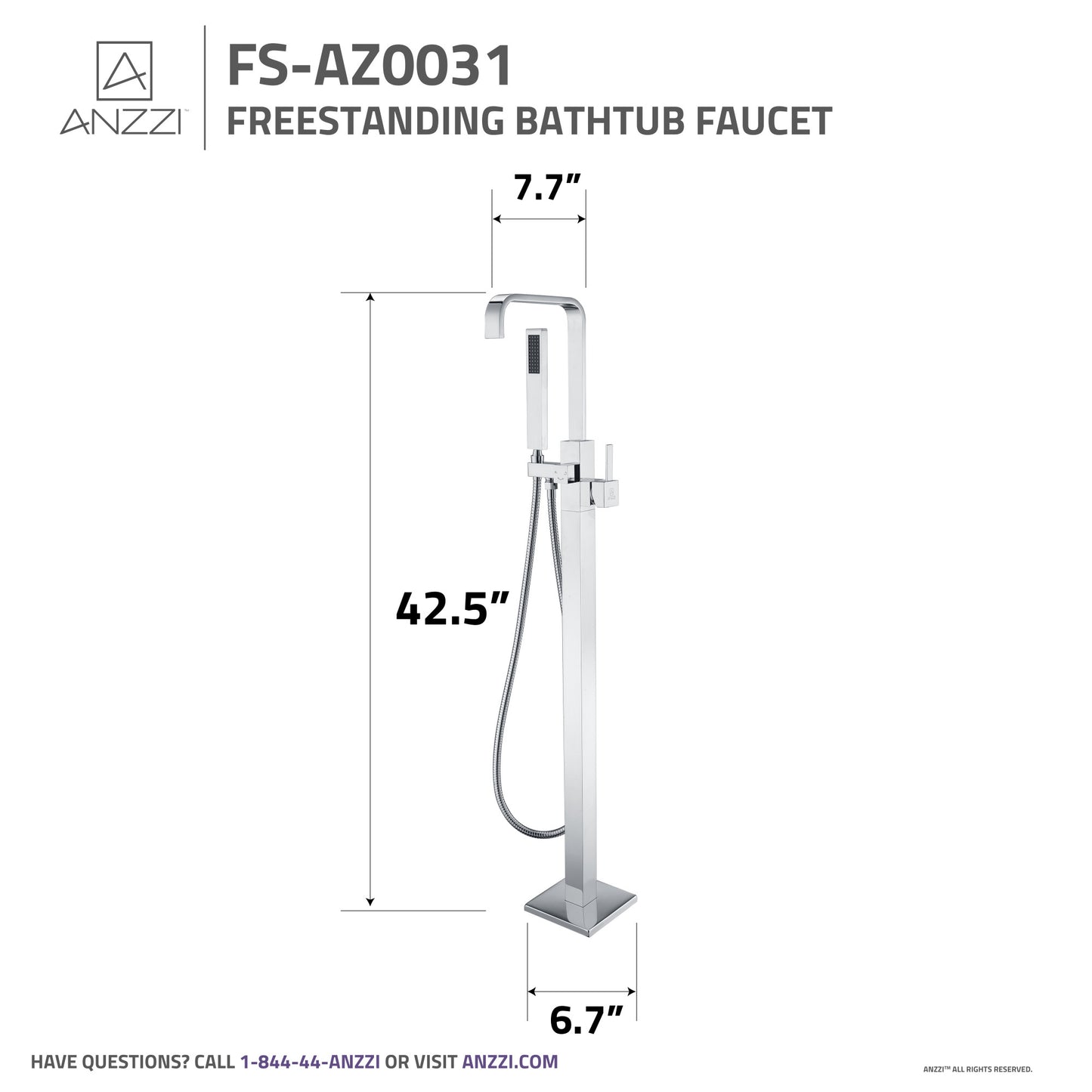 Victoria 2-Handle Claw Foot Tub Faucet with Hand Shower
